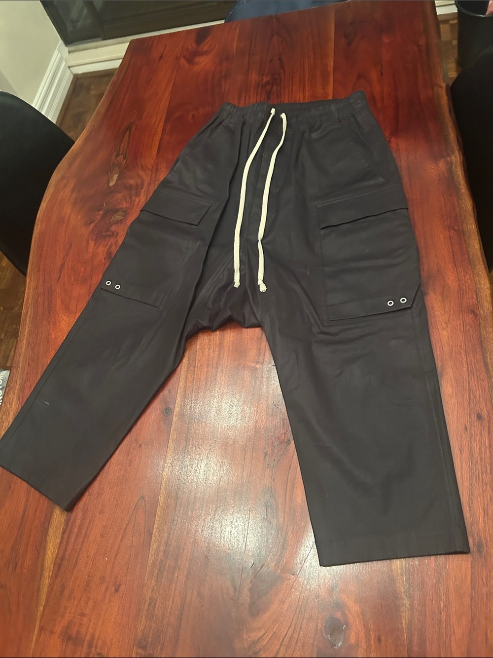 Ralph Lauren Black Cargo Drawstring Trousers
